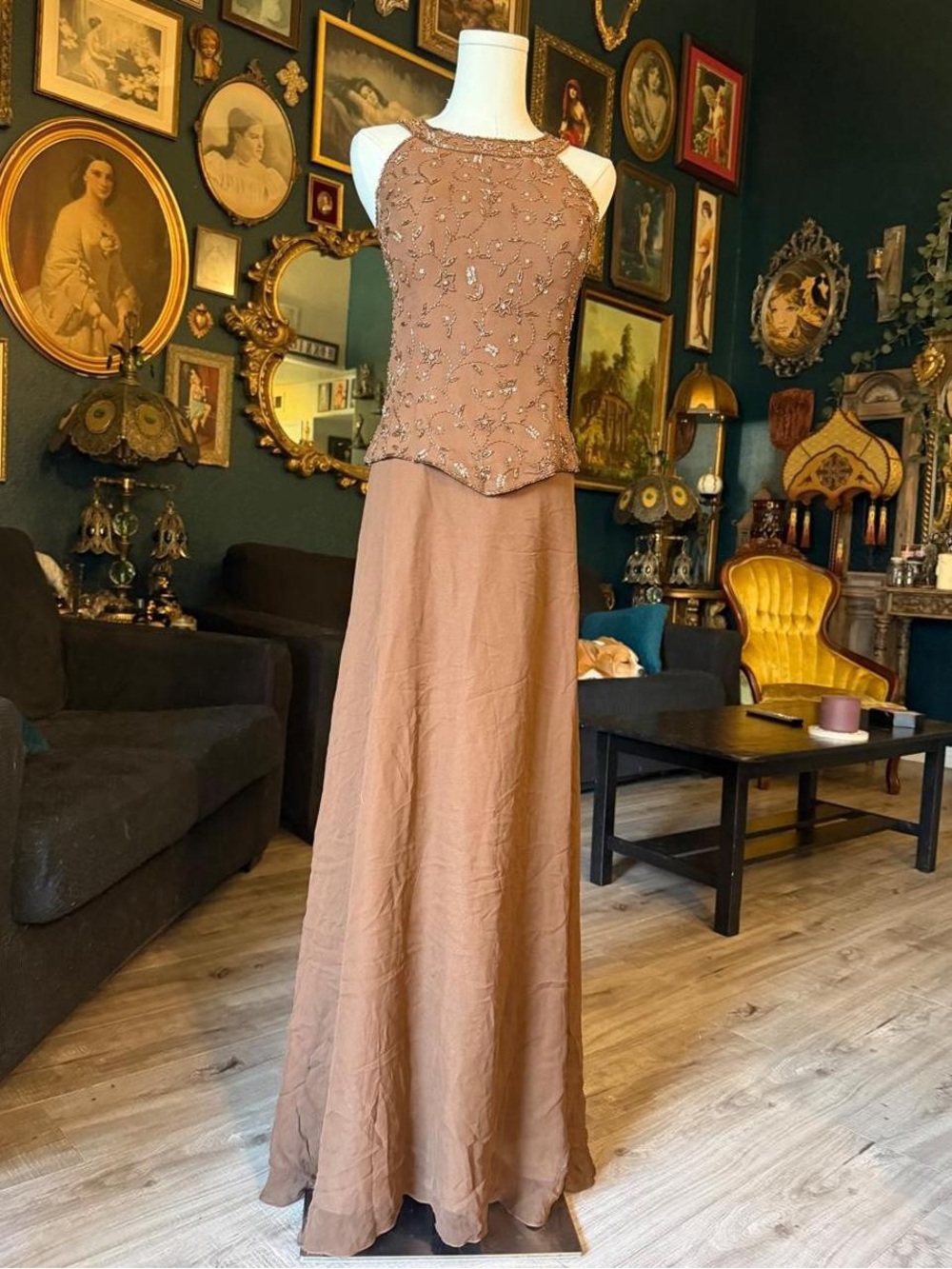 Vintage Y2K Cicci USA Silk Beaded Gown
